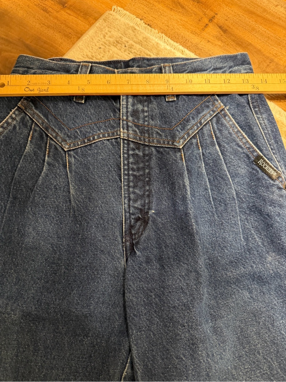 Vintage Rockies Women's Straight Leg Jeans - Dark Blue Denim - Picture 4 of 11